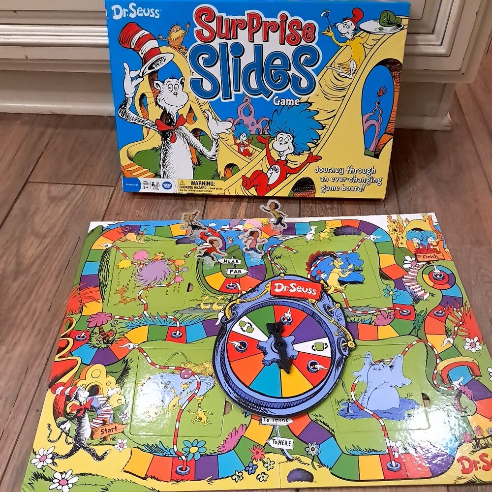 Dr. Seuss Surprise Slides Board Game Preschool kids‎ Cat in the Hat Wonder Forge